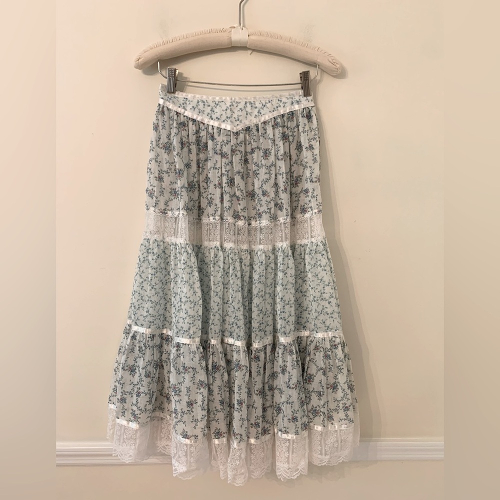 Gunne Sax floral skirt